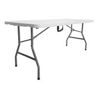 Product White Rectangular Folding HDPE Table 180x74x74cm 16579 base image