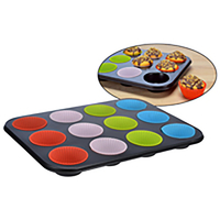 Product Δίσκος Με 12 Φορμάκια Σιλικόνης Για Muffins Hi 18024 base image