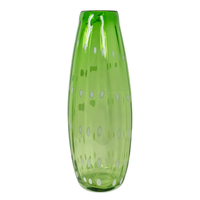 Product Βάζο Γυάλινο Πράσινο Με Λευκά Οβάλ 14x35cm base image