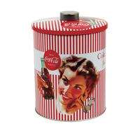 Product Δοχείο Τροφίμων Μεταλλικό Στρόγγυλο Vintage Coca Cola Σε 3 Σχέδια ΟΕΜ base image