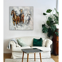 Product Πίνακας Ζωγραφικής Σε Καμβά 100x100cm "Άλογα" base image