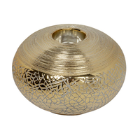 Product Κηροπήγιο Ρεσό Κεραμικό Χρυσό Κρακελέ 15x9.5cm base image