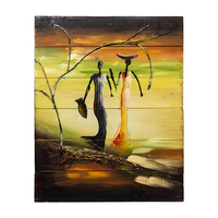Product Πίνακας Ζωγραφικής Σε Ξύλο 40x50cm  "Δύο Γυναίκες" base image