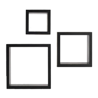 Product Ράφια Τοίχου Σετ 3 τεμ. MDF Μαύρο Ergo Home Naxos base image