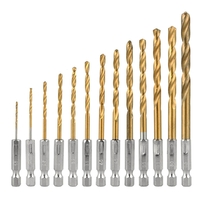 Product 13 Pc HSS HEX 1/4" Titanium Coated Drill Set Neilsen CT2341 base image