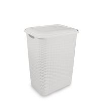 Product Καλάθι Απλύτων Πλαστικό Rattan 30Lt  Λευκό base image
