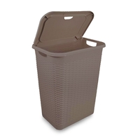 Product Καλάθι Απλύτων Πλαστικό Rattan 50Lt Καφέ base image