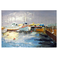 Product Πίνακας Ζωγραφικής Σε Καμβά 90x60cm "Βάρκες Σε Γιαλό" base image