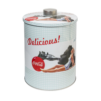 Product Δοχείο Τροφίμων Μεταλλικό Στρόγγυλο Vintage Coca Cola Σε 3 Σχέδια ΟΕΜ base image