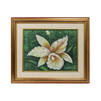 Product Πίνακας Ζωγραφικής Σε Καμβά Με Κορνίζα 35x30cm "Λευκό Λουλούδι" base image