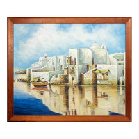Product Πίνακας Ζωγραφικής Σε Καμβά Με Κορνίζα 65x55cm "Νησί" base image