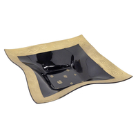 Product Πιατέλα Γυάλινη Μαύρο / Χρυσό 27x27x8.5cm base image
