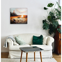 Product Πίνακας Ζωγραφικής Σε Καμβά 80x80cm "Φάρος Βάρκα" base image