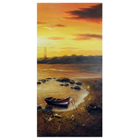 Product Πίνακας Ζωγραφικής Σε Καμβά 40x100cm "Φάρος-Βαρκούλα" base image