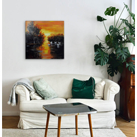 Product Πίνακας Ζωγραφικής Σε Καμβά 80x80cm "Κύκνοι" base image