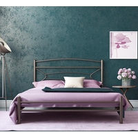 Product Metallic Bed Hammered Finish Brown 140x190cm "Sam" base image
