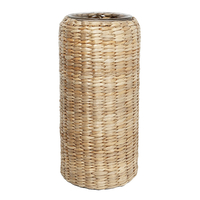 Product Βάζο Γυάλινο Με Ψάθινο Ρατάν 12x26cm base image