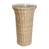 Product Βάζο Γυάλινο Με Ψάθινο Ρατάν 15x26cm base image