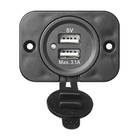 Product 2xUSB-A Port Flush Mount 3100mA 12/24V ProPlus 450416 base image