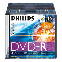 Product DVD-R 4.7GB Slim Ταχύτητας 16x Σετ 10 τεμ. Philips base image