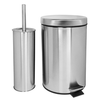 Product 7Lt Toilet Bin & Brush Stainless Steel base image