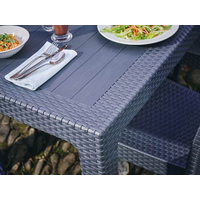 Product Plastic Rattan Table 90x90x75cm Grey base image