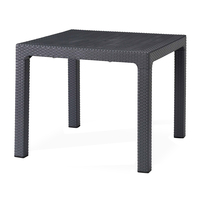 Product Plastic Rattan Table 90x90x75cm Grey base image