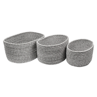 Product Καλάθια Βαμβακερά Γκρι Σετ 3 τεμ. "Έθνικ" base image