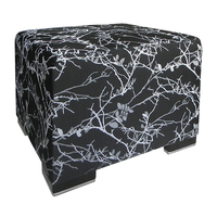 Product Πουφ Ikon 9020 Μαύρο - Ασημί base image