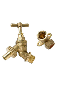 Product Κάνουλα Ορειχάλκινη 1/2" x 3/4" Με Αντάπτορα Benson 011184 base image