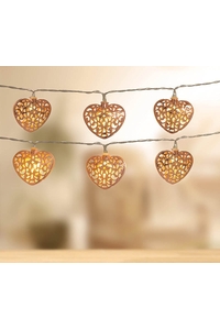 Product Γιρλάντα Με Φωτάκια 10 LED Καρδιές Rose Gold Anika 63170 base image