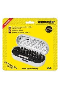 Product Μύτες Κατσαβιδιού Με Αντάπτορα Σετ 21 τεμ. Topmaster 332403 base image