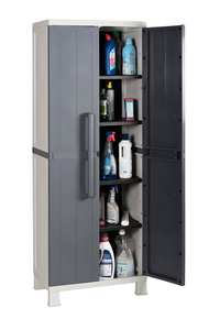 Product 2 Door 4 Shelves Plastic Outdoor Cabinet 65x37x173cm Toomax Midi base image