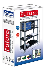 Product Ραφιέρα Με 4 Ράφια "FUTURO" Γκρι base image