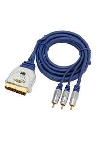 Product Scart To 3 RCA With IN/OUT Switch 1.5m Audioline 9752 base image