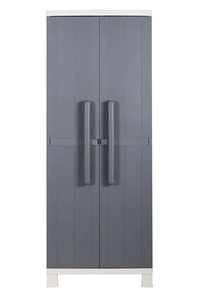 Product 2 Door 4 Shelves 2 Compartment Plastic Outdoor Cabinet 65x37x173cm Toomax Midi base image