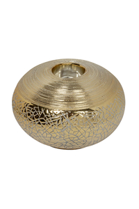 Product Κηροπήγιο Ρεσό Κεραμικό Χρυσό Κρακελέ 15x9.5cm base image