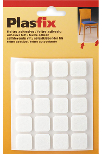 Product Τσοχάκια Επίπλων Αυτοκόλλητα Τετράγωνα 17mm Λευκά Σετ 20 τεμ. Inofix 4074-2 base image