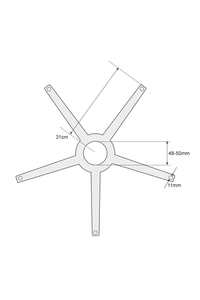 Product Ακτίνα Καρέκλας Γραφείου Χρωμίου Ø62cm base image