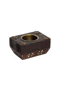 Product Wooden Candle Holder For 1 Candle 9x6.5x4.5cm base image
