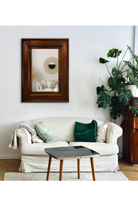 Product Walnut Wooden Mirror With Gold Patina 108x139cm base image