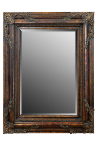 Product Walnut Wooden Mirror With Gold Patina 95x8x125cm base image