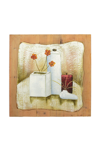 Product Πίνακας Ζωγραφικής Σε Ξύλο 50x50cm "Λουλούδια - Κεριά" base image