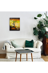 Product Πίνακας Ζωγραφικής Σε Ξύλο 40x50cm  "Δύο Γυναίκες" base image