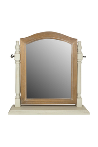 Product Wooden Mirror On Stand White/Natural 55x12x56cm base image