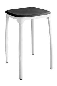 Product Σκαμπό Μεταλλικό Μαύρο Λευκό King S1407209/A base image