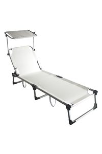 Product White Aluminium Folding Sunbed With Shade L1986360 base image