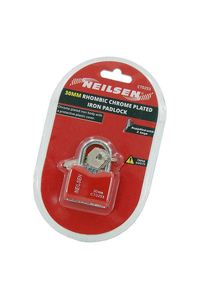 Product 30mm Rhombic Chrome Plated Iron Padlock Neilsen CT0253 base image