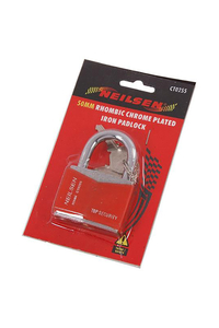 Product 50mm Rhombic Chrome Plated Iron Padlock Neilsen CT0255 base image
