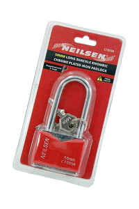 Product 50mm Long Shackle Rhombic Chrome Plated Iron Padlock Neilsen CT0258 base image